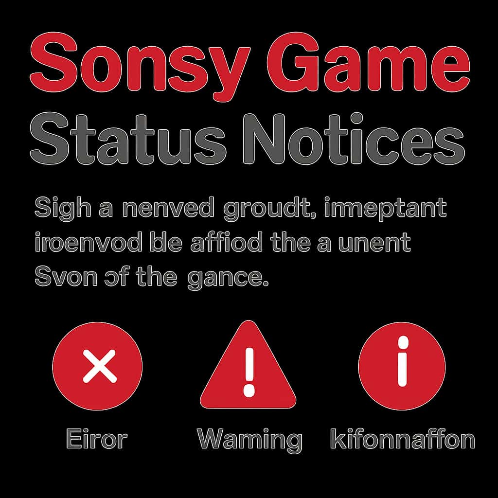 Illustration of Sonsy Game Status Notices.