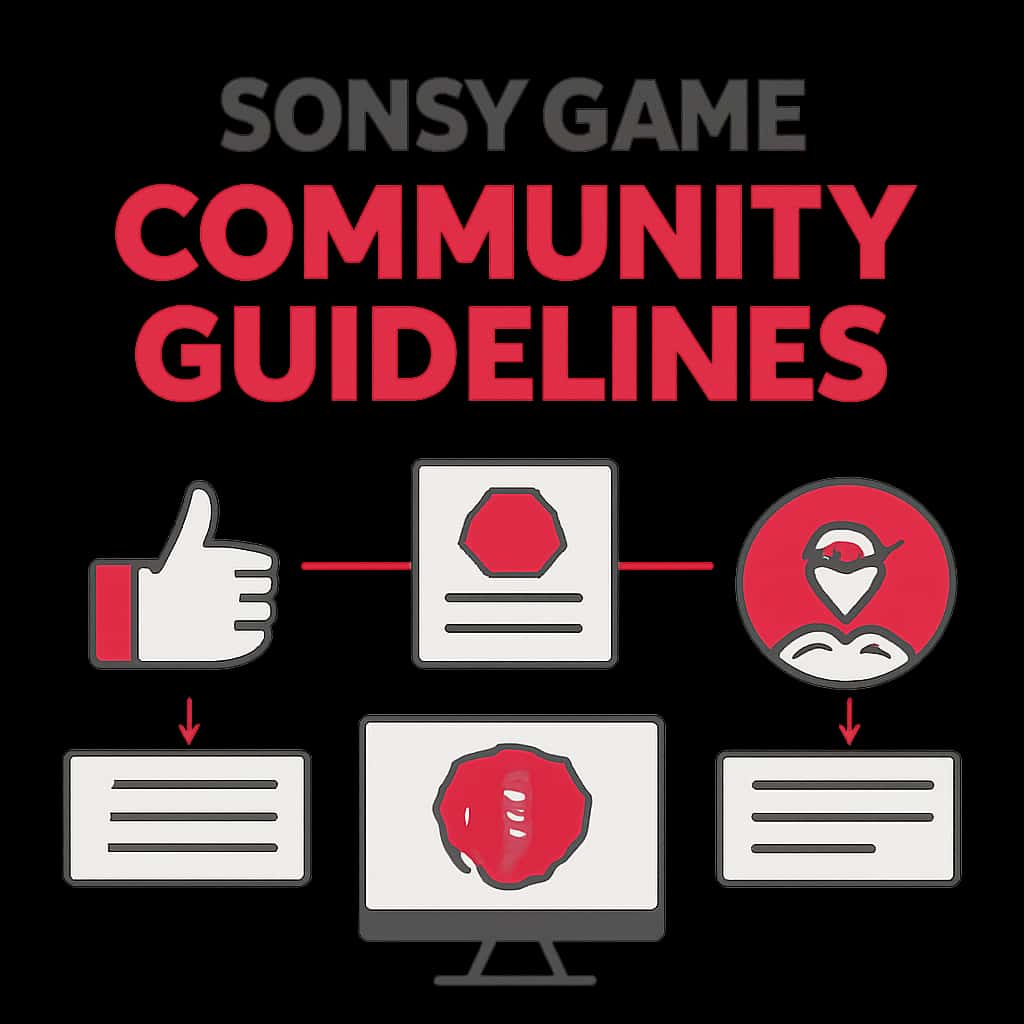 Educational diagram regarding Sonsy Game Community Guidelines.
