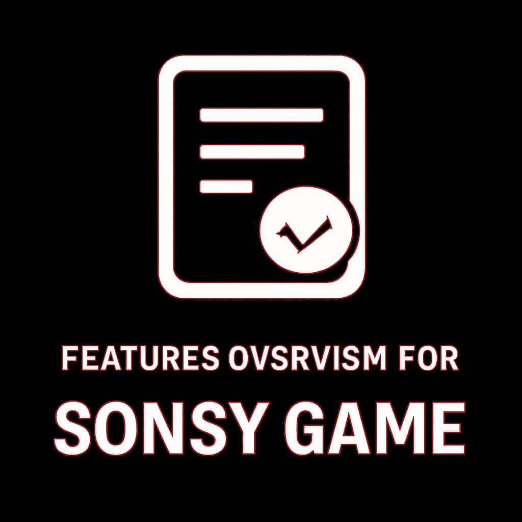 Badge illustrating the features overview of Sonsy Game.