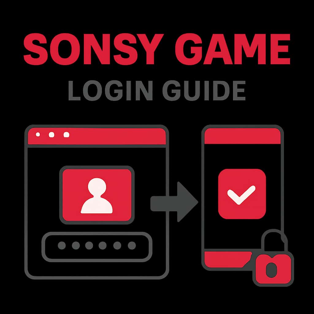 An educational illustration regarding the Sonsy Game login process.