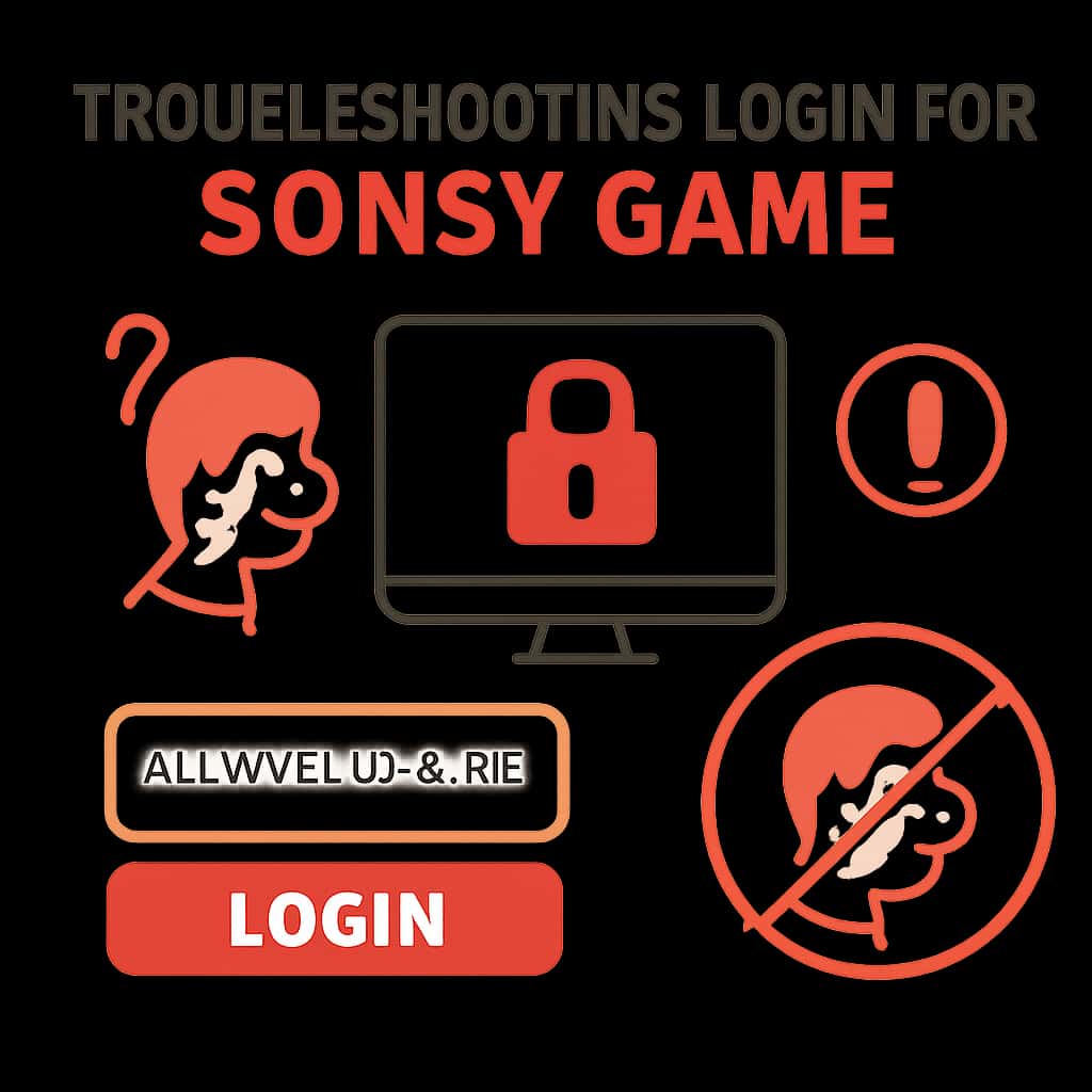 Diagram illustrating steps for troubleshooting login in Sonsy Game.