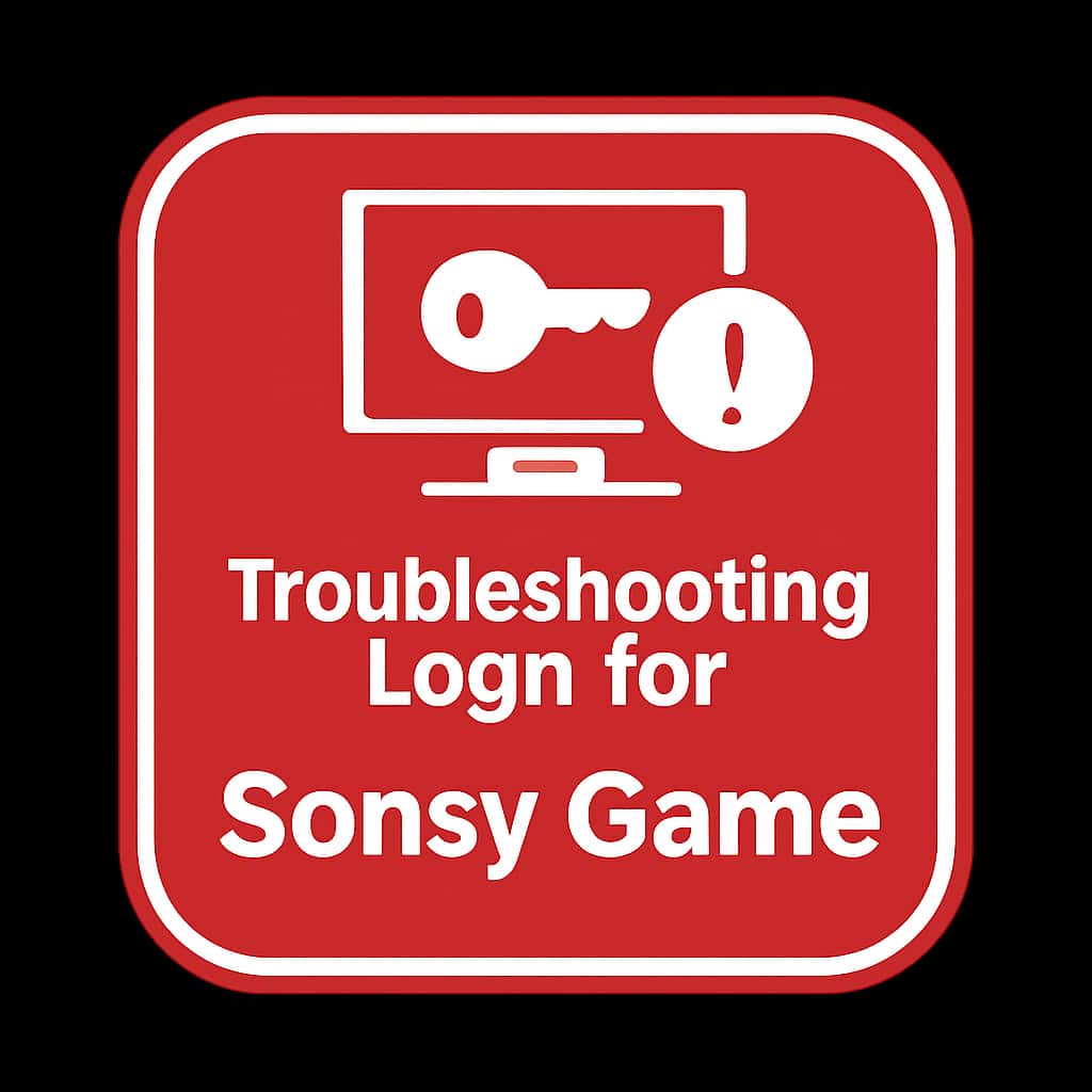 Guide icon for troubleshooting login issues in Sonsy Game.